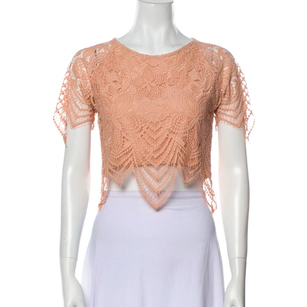 For Love and Lemons crew neck crop top.